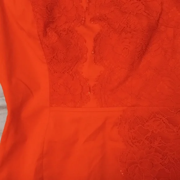 Karen Millen orange cotton stretch dress - Picture 4 of 9